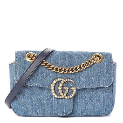 gucci marmont denim pearl|Gucci Marmont handbags.